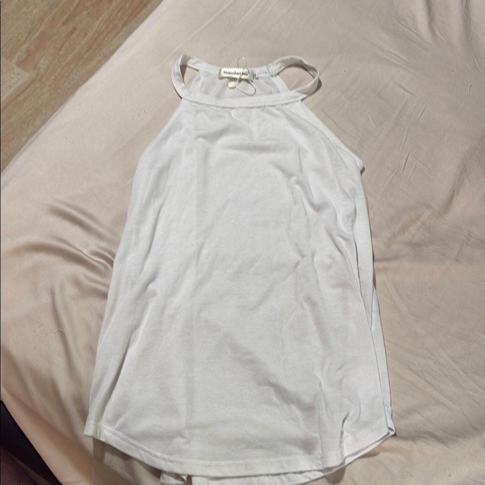 White Tank Top with Crew Neckline